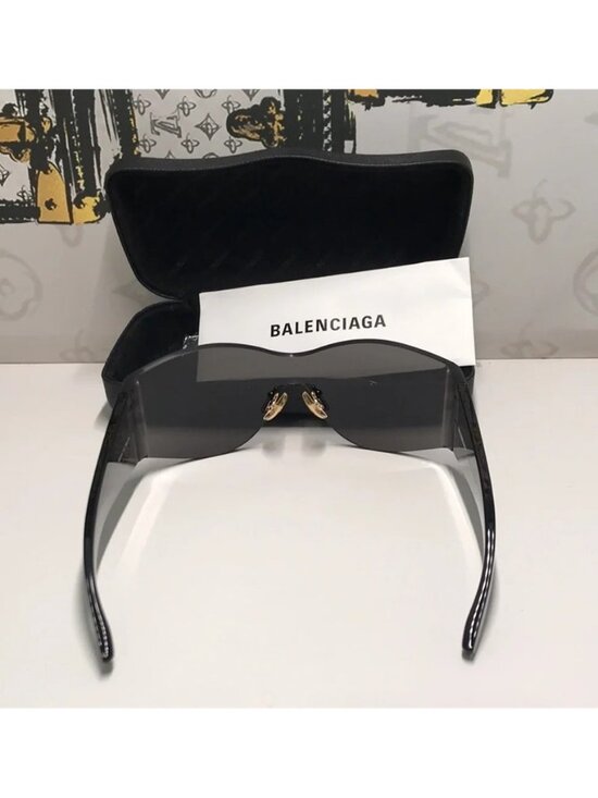 New Authentic Balenciaga BB0122S 004 Black Shield Sunglasses main image 8